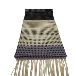 Tan & Purple Oversized Acyclic Scarf or Shawl w/ fringe-New